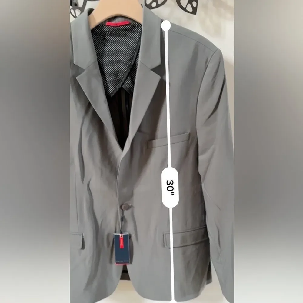 Stone Rose Dark Grey Stretch Performance Blazer L NWT
